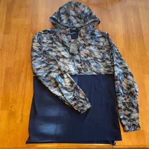 Under Armour Men’s XL Fitted 1/2 Zip Blue Camouflage Windbreaker Hoodie